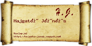 Hajgató Jónás névjegykártya