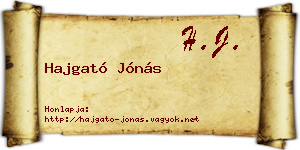Hajgató Jónás névjegykártya